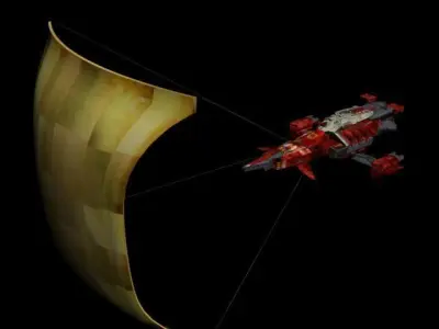 Sail space ship marunes D-502 Low-poly 3D model