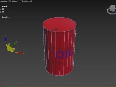 Oil Barrel-bulk- -low poly Low-poly 3D model