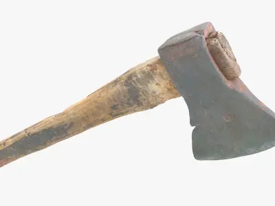 Axe Worn Low-poly 3D model