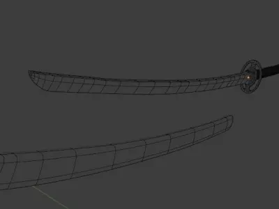 Nagamaki samurai sword 3D model