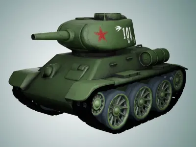 Mini T34-85 Tank  Low-poly 3D model