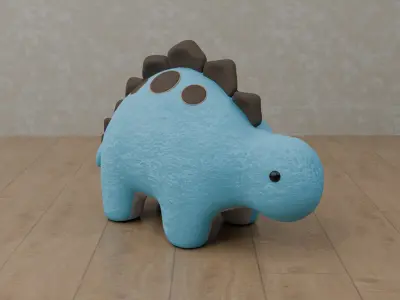 Dinosaur Plush Toy - Stegosaurus Low-poly 3D model