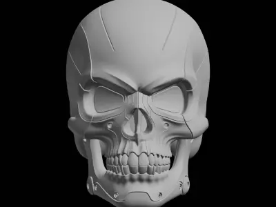 Cyber Skull Bust Model 3D print model