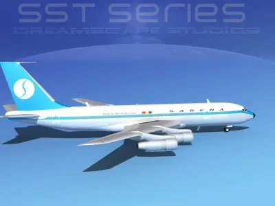 Boeing 707-320 SS Sabena 3D model