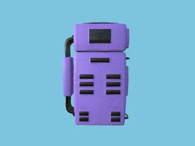 Astronaut Backpack 07 - Purple Black - Character Design Fashion Low-poly 3D model