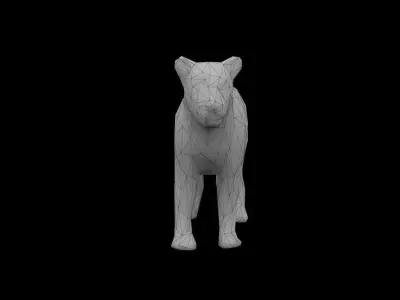 Low Poly Lion polygonal tiger Low-poly 3D model