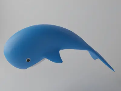 Cartoon Whale Low-poly 3D model
