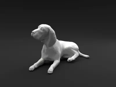 Beagle laying down intended for 3D printing FREE model Free 3D print model
