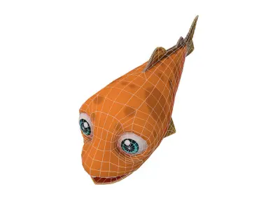 Rainbow Trout Fish Cartoon Animated Low-poly 3D model