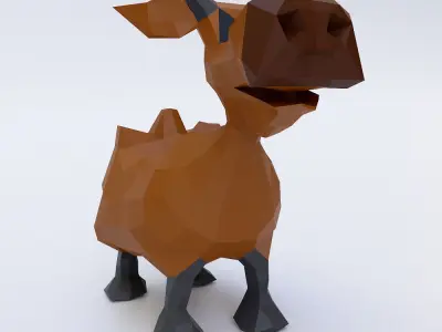 Cow toon 3d model  Low-poly 3D model