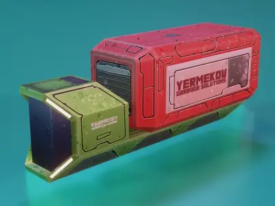 Low Poly Stylized Sci-Fi Hover Truck Free low-poly 3D model