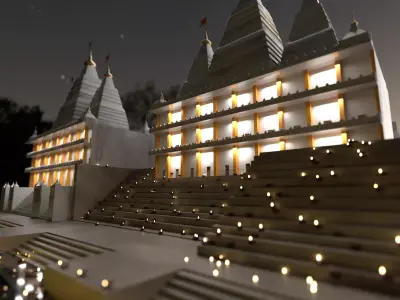 Hindu temple Low-poly 3D model