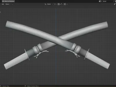 Wakizashi Game Ready 3D Weapon Asset Low-poly 3D model