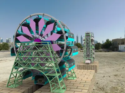 Automated three-dimensional garage 3D model