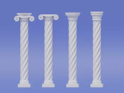 Greek and Roman Twisted Columns 3D model