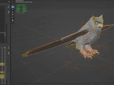 Great Horned Owl - Blender Low-poly 3D model
