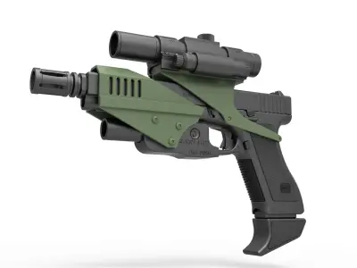 Pistol M70 from Space Above and Beyond TV series 1995 3D model