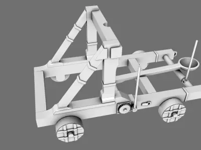 Roman Catapult Base Mesh Free low-poly 3D model