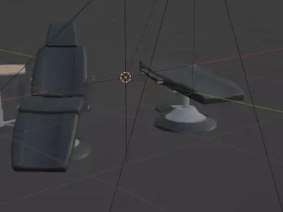 Tattoo chairs and table Free low-poly 3D model
