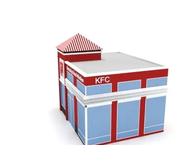 Low Poly KFC Building Low-poly 3D model