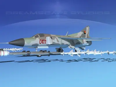 Mig-23 Fighter Algeria 3D model