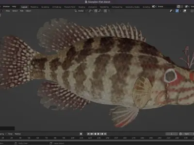 Scorpion Fish Low-poly 3D model