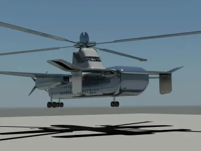 Rotodyne 3D model helicopter Low-poly 3D model