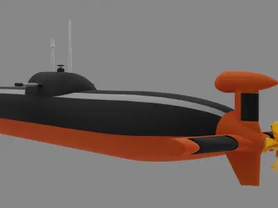 Submarine orange 3D model