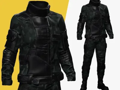 Rigged Outfit Low-poly 3D model