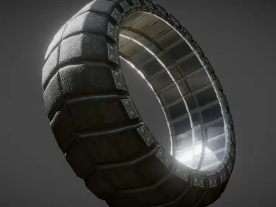 Futuristic Tire Old Version Low-poly 3D model
