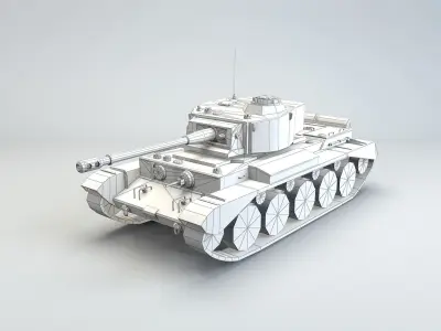 Low Poly A34 Comet Cruiser Tank Low-poly 3D model