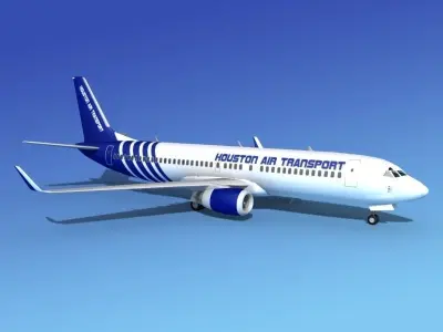 Boeing 737-800 Houston Tranpsort 3D model