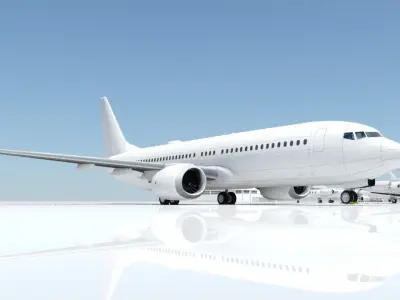 B737 Max 8  Static Low Poly Blank Low-poly 3D model