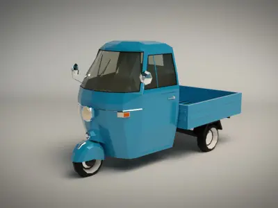 Low Poly Three Wheeled Pickup Low-poly 3D model