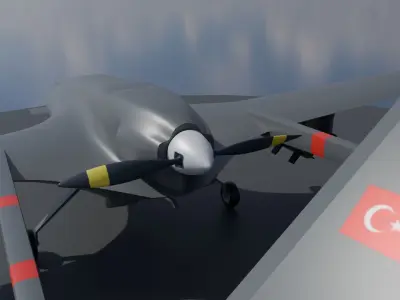 Bayraktar TB2 Turkish Unmanned Aerial Vehicle UAV Low-poly 3D model