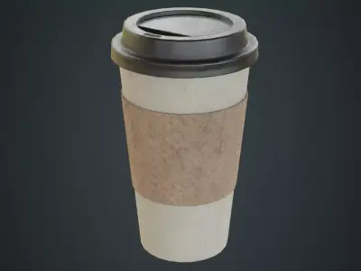 Paper Coffee Cup 2B Low-poly 3D model