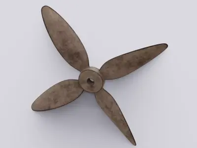 Wooden Fan 3D model Low-poly 3D model