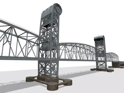 Marine Pkwy Bridge Low-poly 3D model