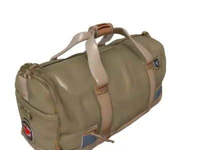 Military Style Canvas Travel Duffel Bag 3D model