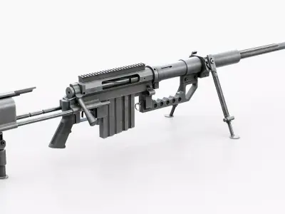 CheyTac M200 Intervention Sniper Rifle Low-poly 3D model