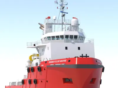 70 m AHTS Anchor Handling Tug Supply 3D model