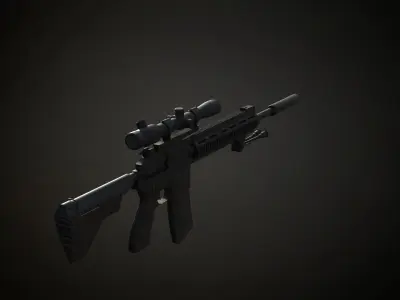 M38 Designated Marksman Rifle ready for roblox Low-poly 3D model