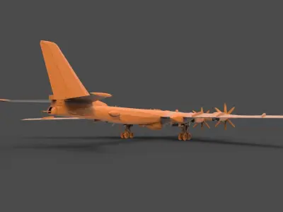 Tu-95M russian bomber plane 3D print model