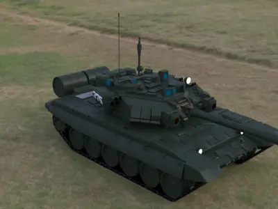 High-Quality T90A Main Battle Tank 3D Model Low-poly 3D model