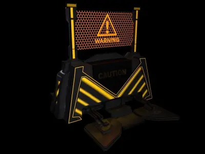Sci-Fi Firewall - Game Ready Low Poly PBR 3D Model Low-poly 3D model