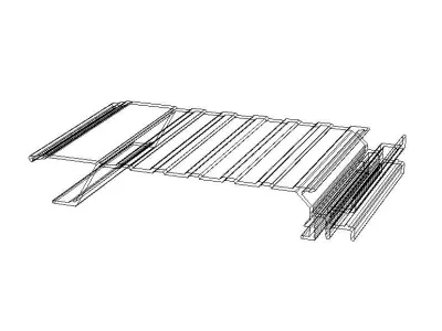 Aluminum Extruded Floor Planking MOD AL-015ap Low-poly 3D model