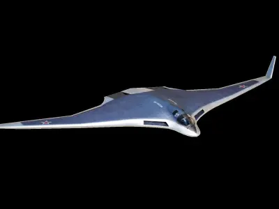 Tupolev PAK DA- Concept Russian Bomber Low-poly 3D model