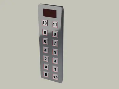 Elevator control panel Low-poly 3D model