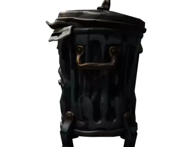 Unique Trash Bin  Low-poly 3D model