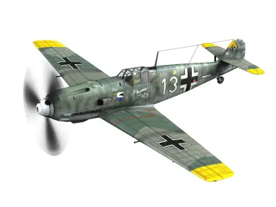 Messerschmitt - BF-109 E - White 13 3D model